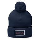 Grey BOSS Pom-Pom Beanie 