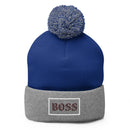 Grey BOSS Pom-Pom Beanie 