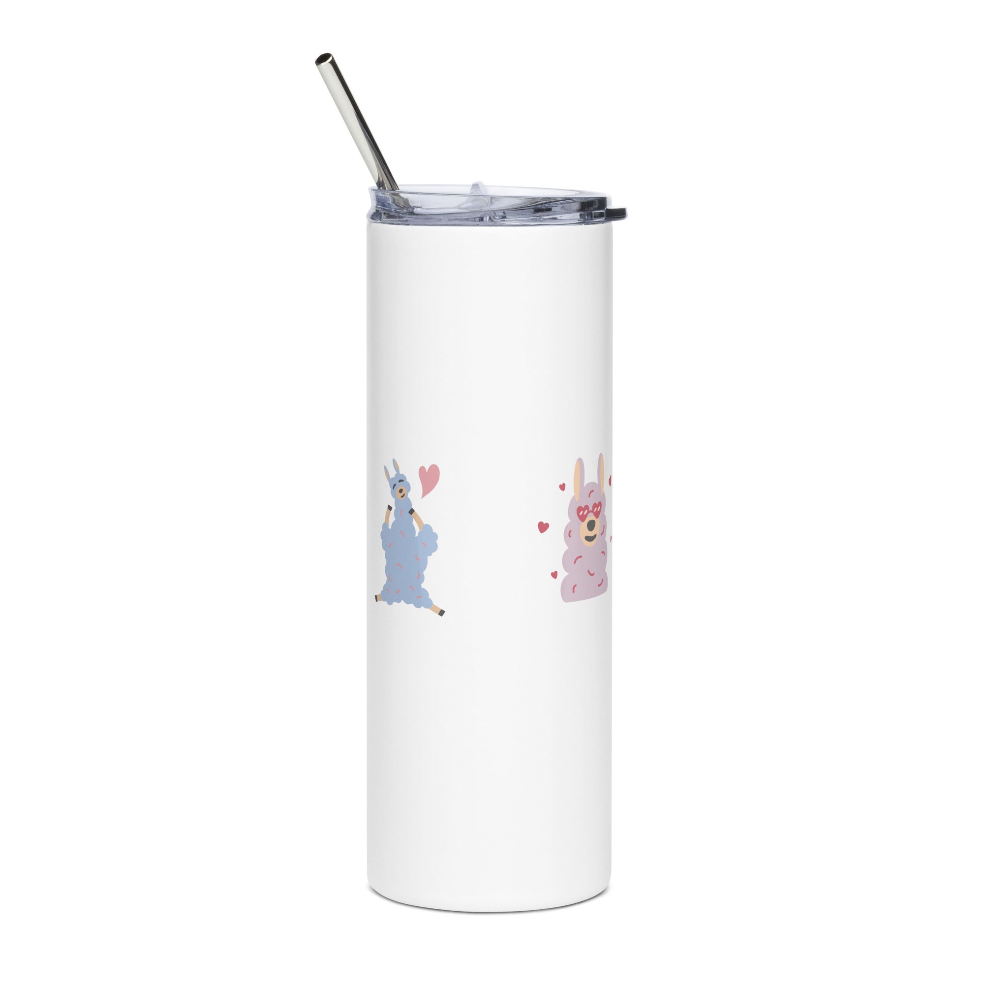 Stainless steel tumbler with lid and metal straw, perfect for beverages, showcasing high-quality materials and design.